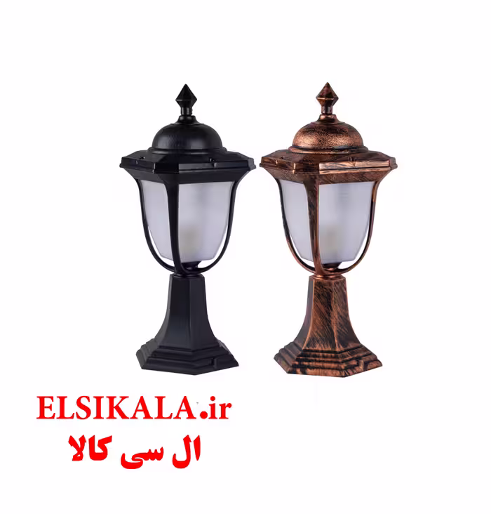 قیمت و خرید عمده چراغ سردری مدل لاله مشکی مسی کارتن 12 عددی