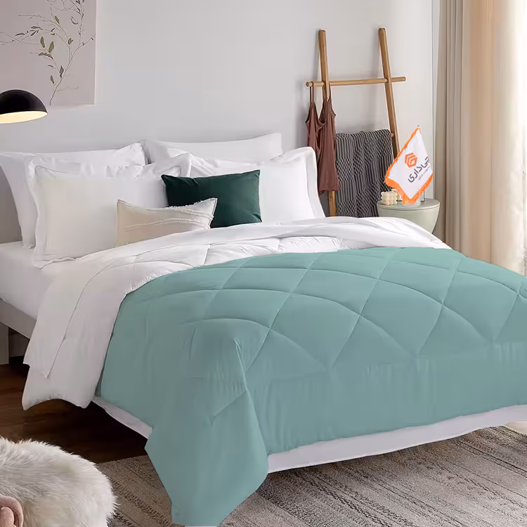 سرویس روتختی دو رنگ چیداری فیروزه ای و سفید