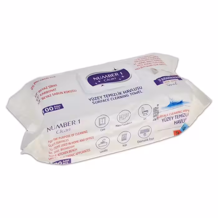 دستمال مرطوب همه کاره نامبر وان بسته 100 عددی