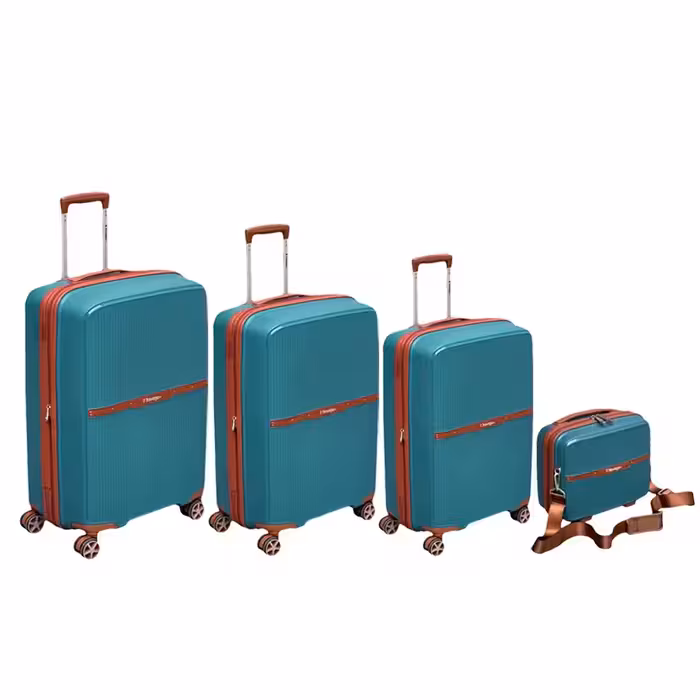 چمدان نشکن تراولگو مدل TRAVEL GO - TV7575 TRIP TIME SERIES سری 4 عددی ( به همراه چمدان آرایشی هدیه )