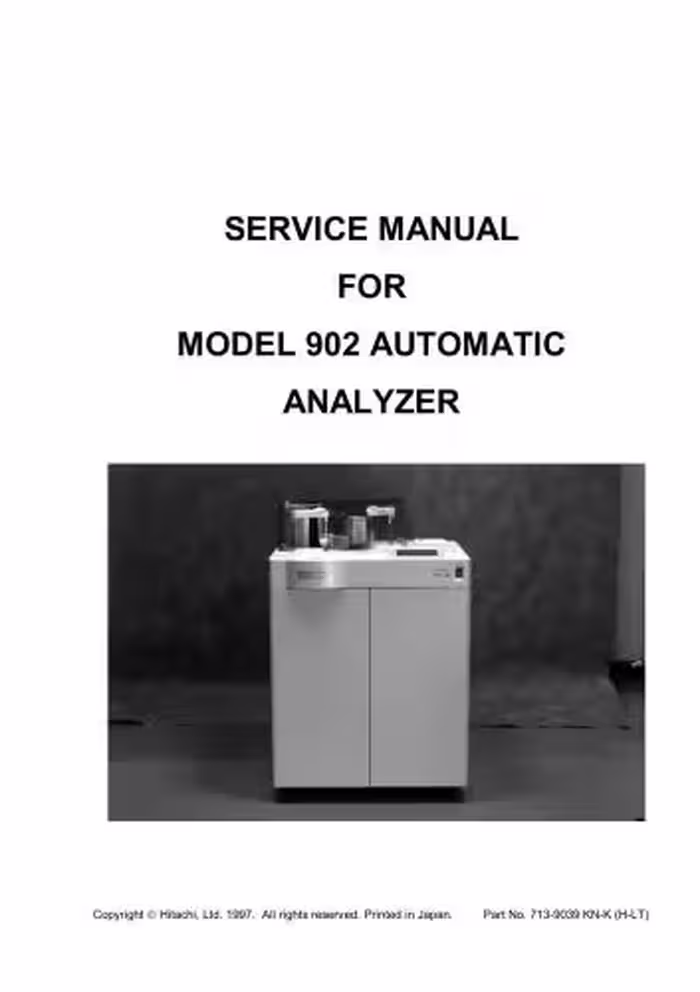 خرید و دانلود نسخه کامل کتاب Service manual for model 902 automatic analyzer - Hitachi 902