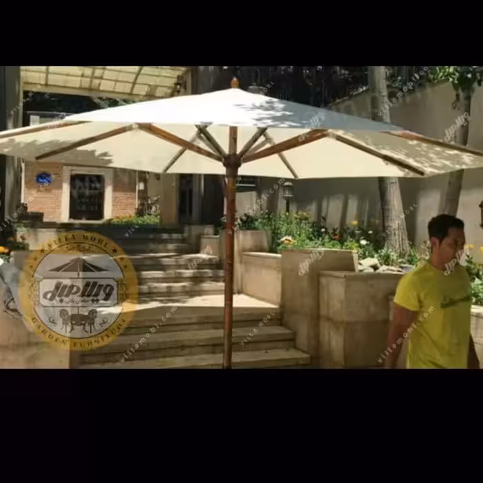 چتر باغی سایه بان چوبی قطر سه متری پایه وسط ارسال پس کرایه