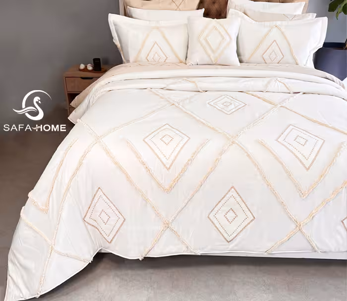 روتختی دو نفره 10 تکه طرح پانچ استخوانی