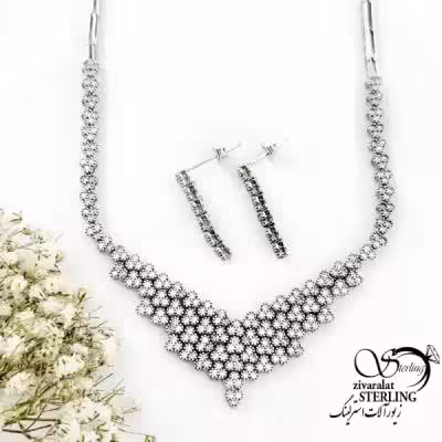 سرویس جواهری نقره فول نگین کد 20035