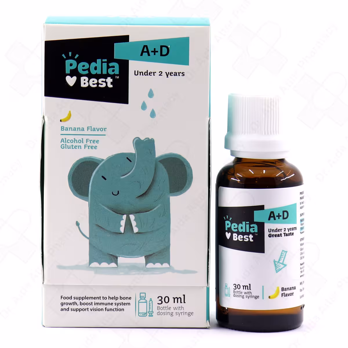 قطره ویتامین آ د پدیابست با طعم موز 30 میلی لیتر