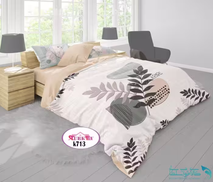 روتختی طرح شاخه برگ دونفره برند Turkev کد K713