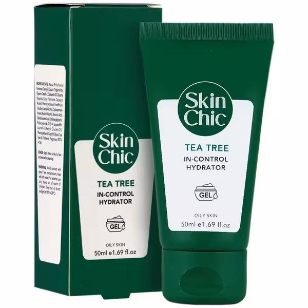 ژل کرم آبرسان پوست چرب حاوی روغن درخت چای اسکین شیک 50 میلی لیتر Skin Chic