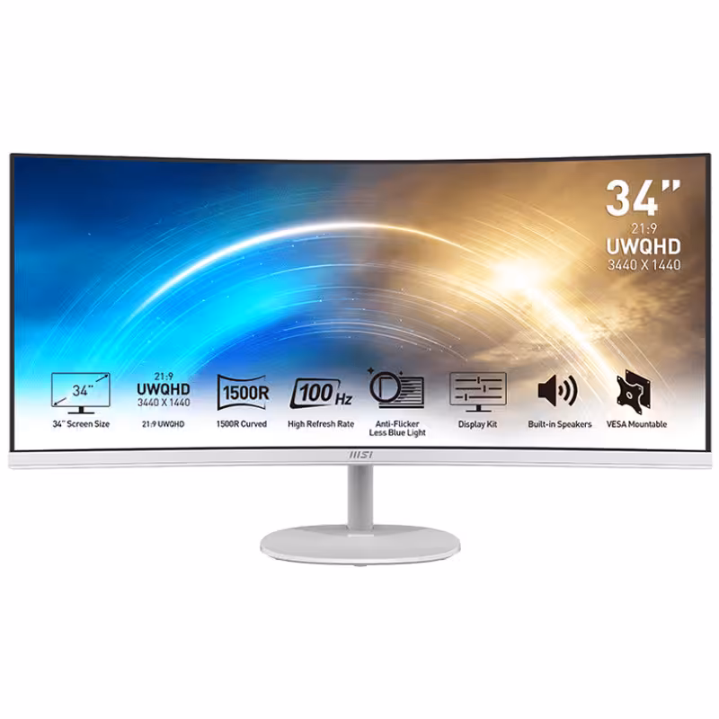 مانیتور خمیده ام اس آی مدل Pro MP341CQW سایز 34 اینچ