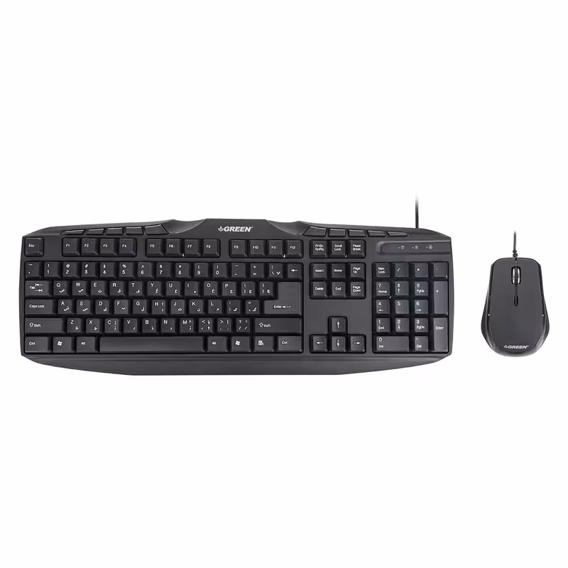 کیبورد و ماوس گرین مدل GKM-305، سوئیچ ممبران، Full-size | کالا مکس