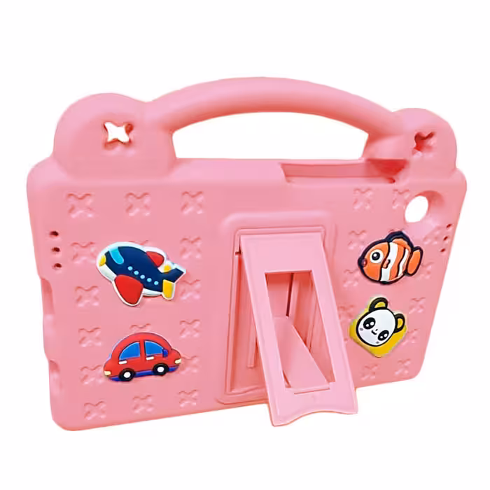 استند فانتزی استیکر دار | تبلت سامسونگ Tab A9 (X110-X115) / صورتی