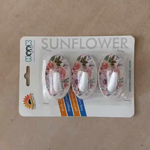 قلاب آویز حوله طرح گل بسته 3 عددی