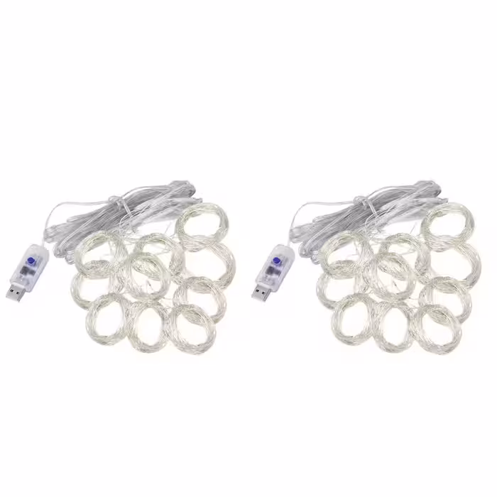 ریسه ال ای دی طرح مفتولی 10 آویز طول 2 متر مجموعه 2 عددی