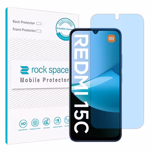 گلس شیائومی Redmi 15C 4G مدل نانو هیدروژل آنتی بلو برند راک اسپیس کد S