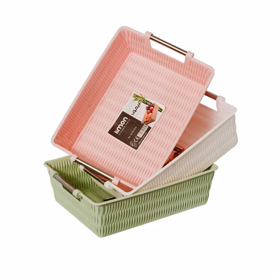 سبد بامبو دسته استیل 1 لیمون الوان