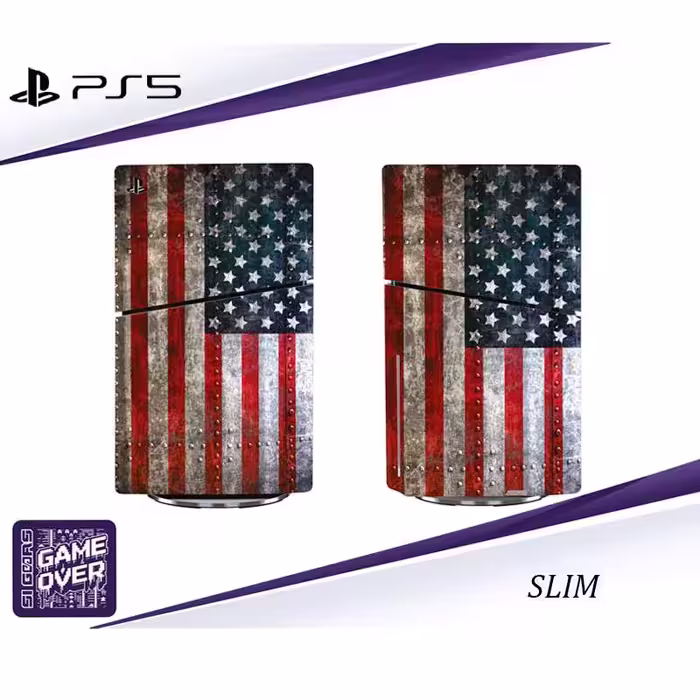برچسب کنسول PS5 SLIM (GO) طرح پرچم آمریکا