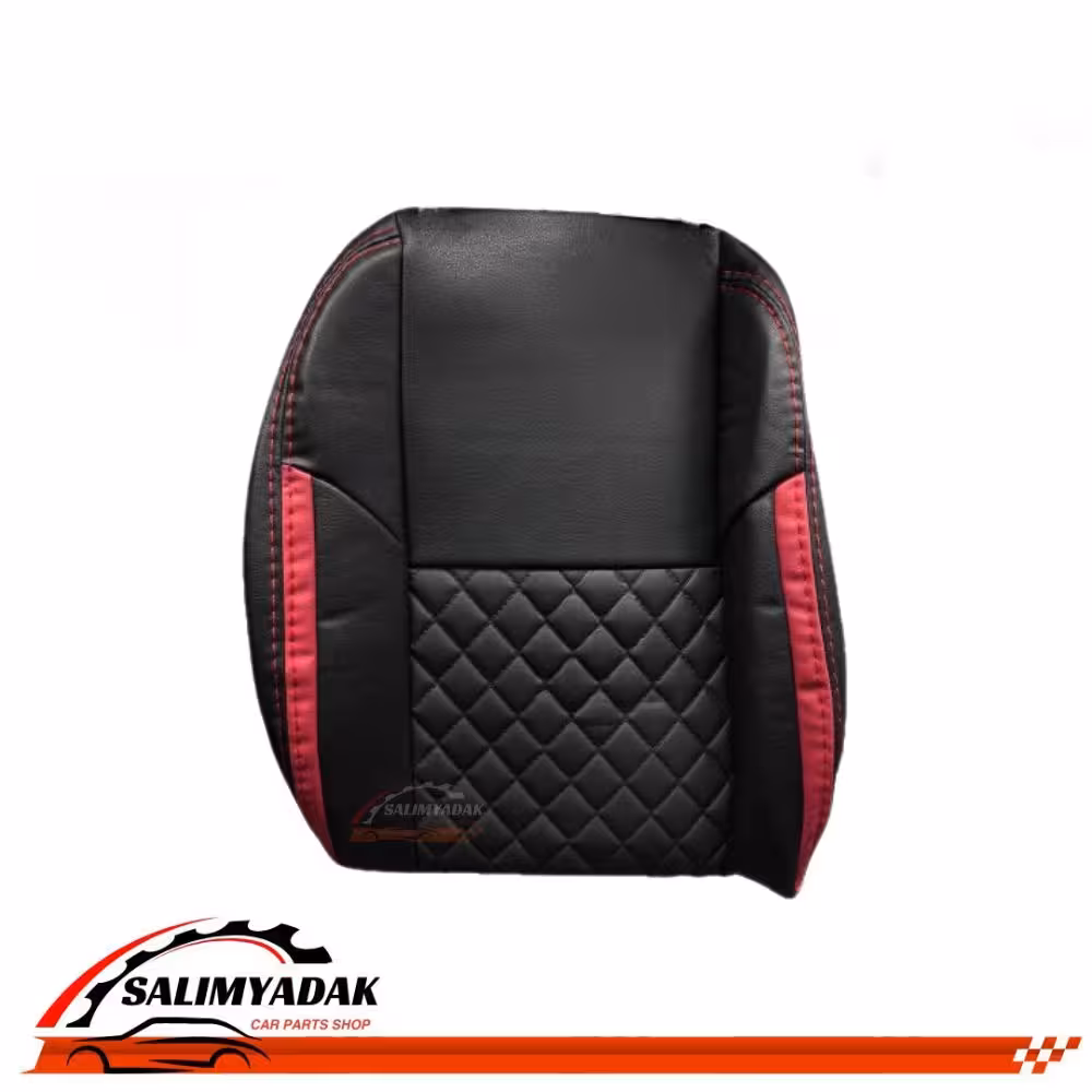 روکش صندلی کوییک چرم دلتا رنگ مشکی دوخت قرمز