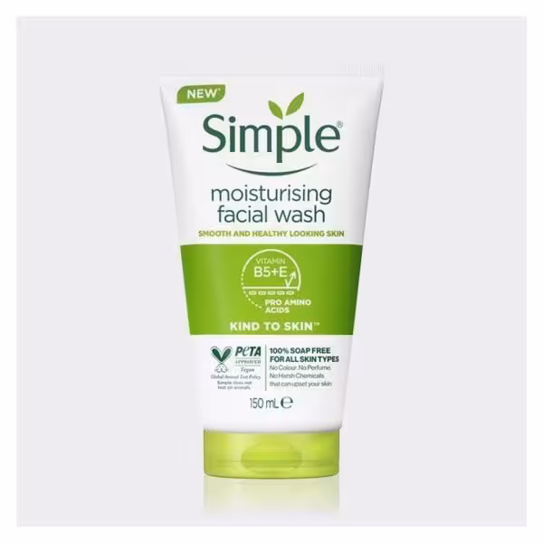 ژل شستشوی ابرسان صورت سیمپل مدل Moisturizing مناسب انواع پوست 150 میل /