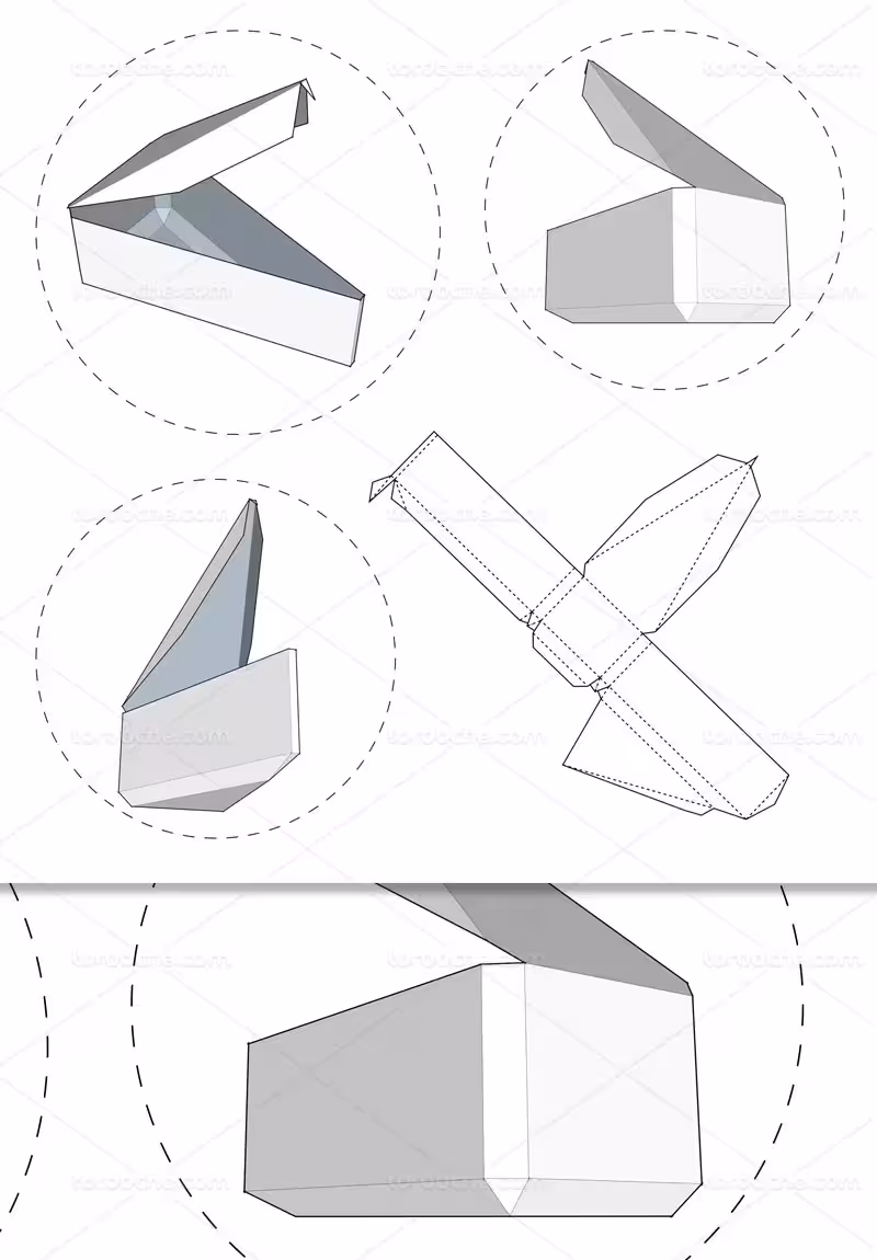 وکتور طرح گسترده جعبه مثلثی | گرافیک با طعم تربچه