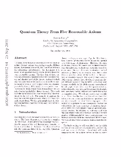 خرید و دانلود نسخه کامل کتاب Quantum Theory From Five Reasonable Axioms