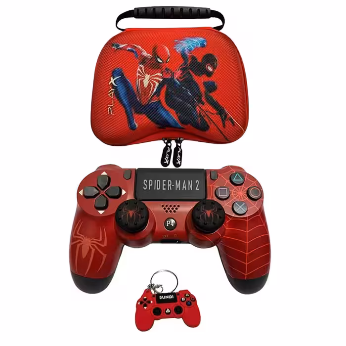 دسته بی سیم PS4 برند Play X طرح Spider-Man با کیف