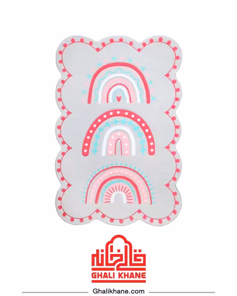 فرش فانتزی کودک زرباف طرح رنگین کمان