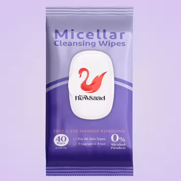 دستمال مرطوب میسلار پاک‌کننده آرایش صورت نیوساد 40 برگی