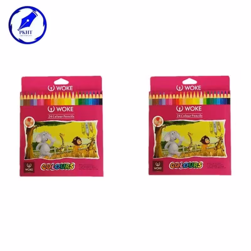 مداد رنگی 24 رنگ مقوایی سه گوش ووک عمده