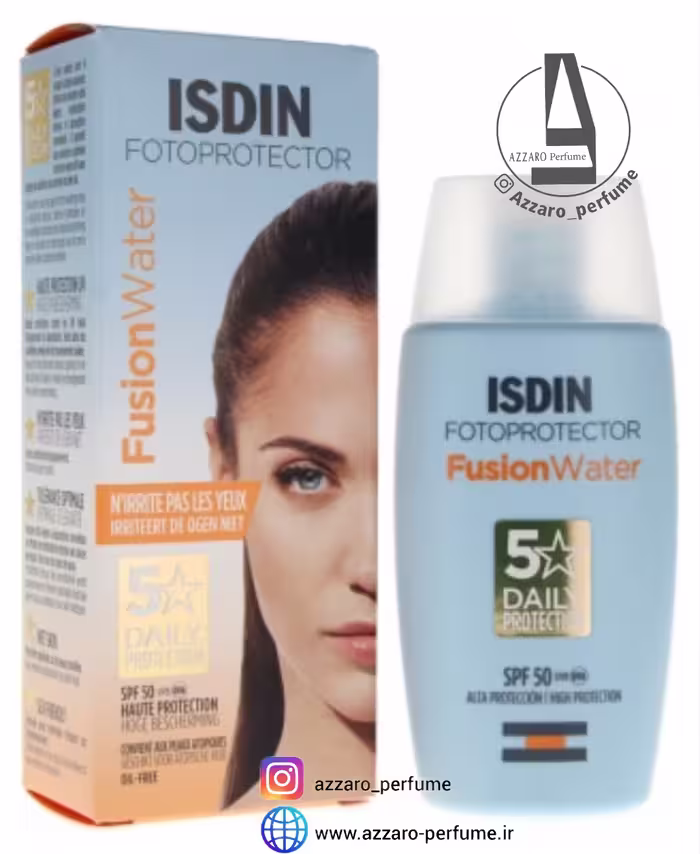 ضدآفتاب فیوژن واتر SPF 50 ایزدین بی رنگ حجم 50 میل