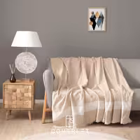 شال تخت و مبل رنگ بژ مدل Wilma (2 سایز)