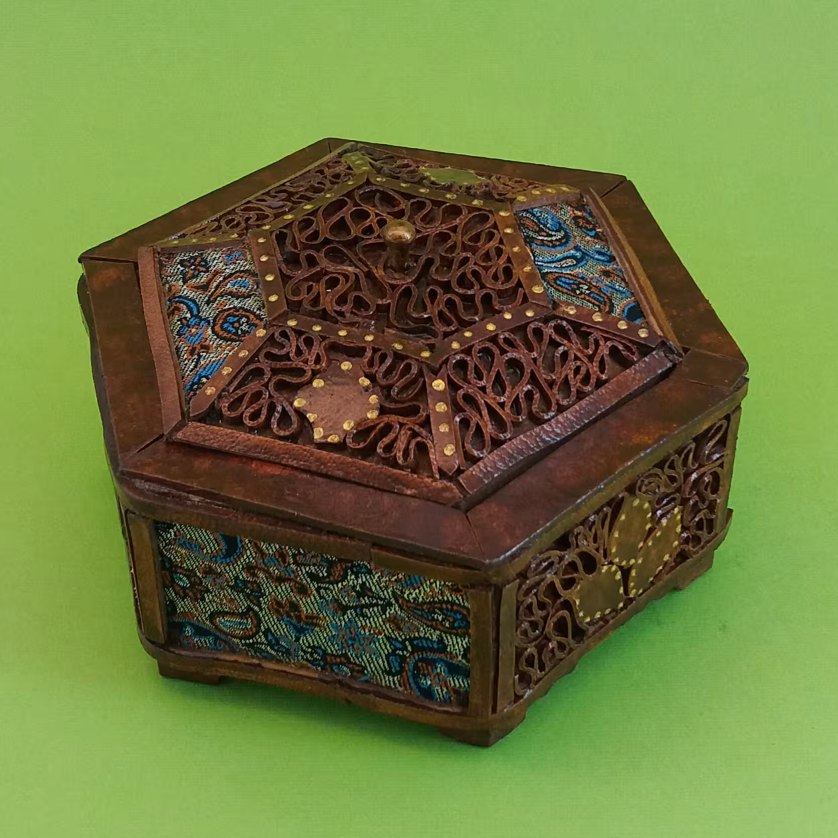 جعبه جواهر معرق چرم