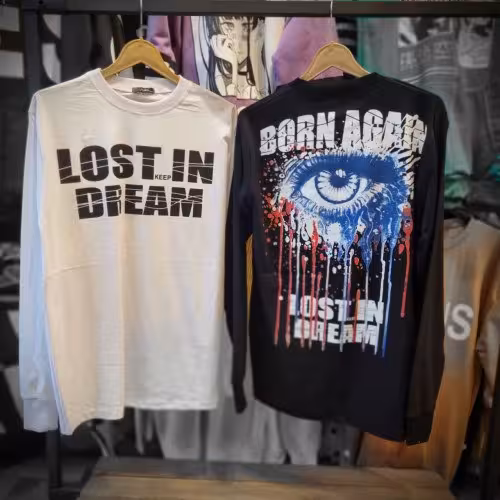 تیشرت مردانه استین بلند طرح چشم