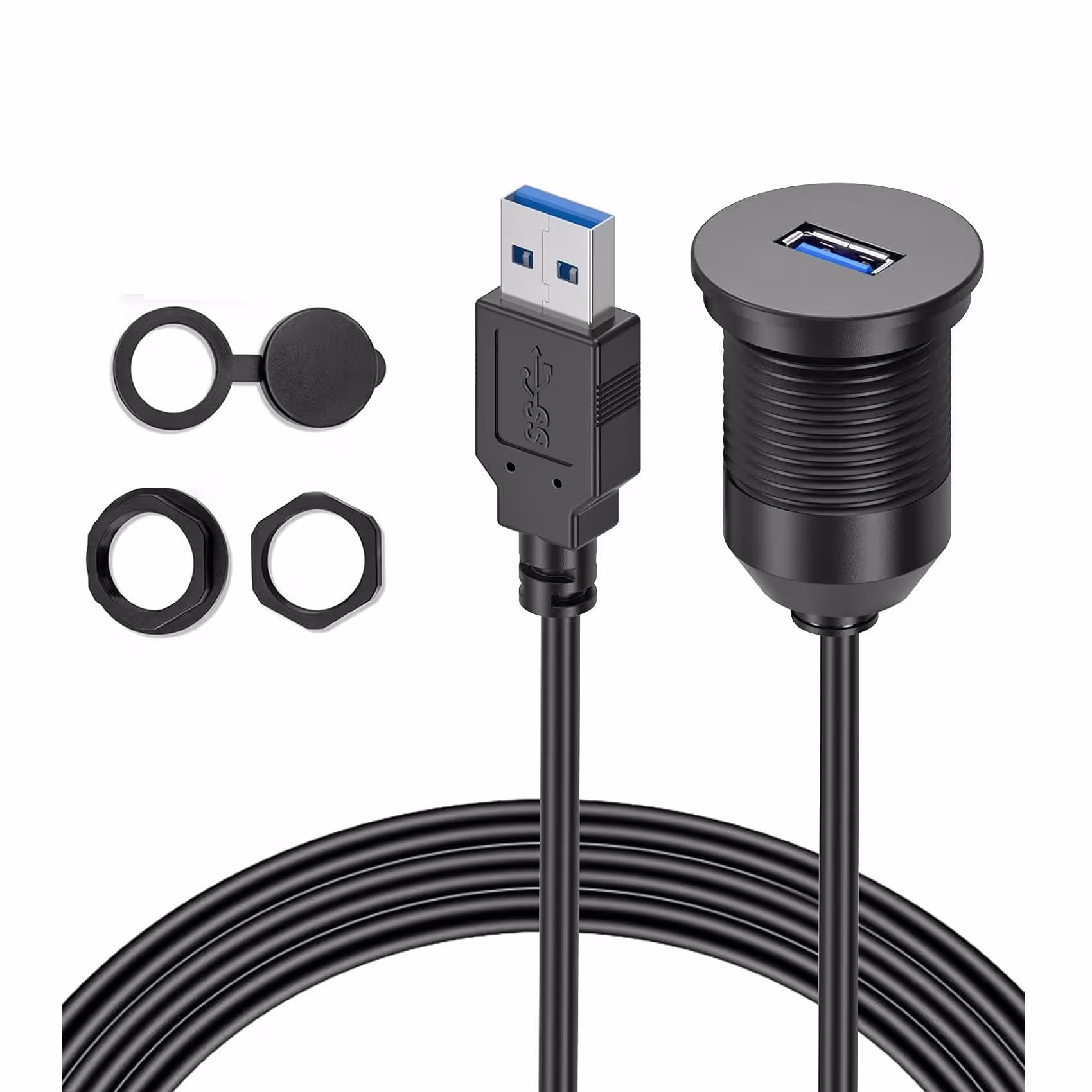 کابل USB پنلی ضدآب با درپوش ورژن 3.0 طول 50cm