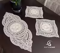 ست رومیزی پاشا مدل ستاره مرواریدی 3 تکه