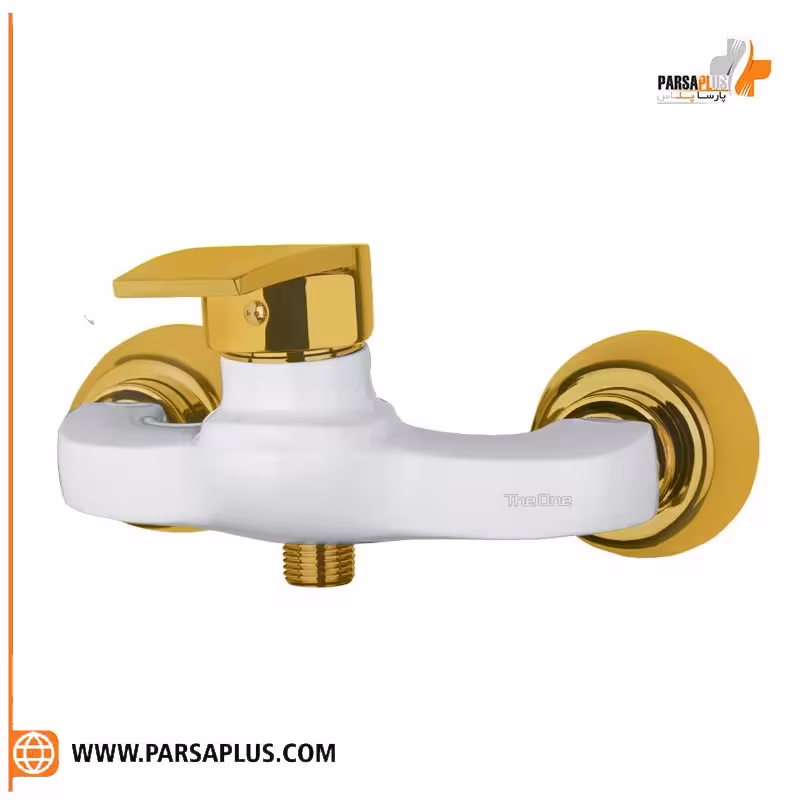 شیر توالت دوان مدل تریفا سفید طلایی