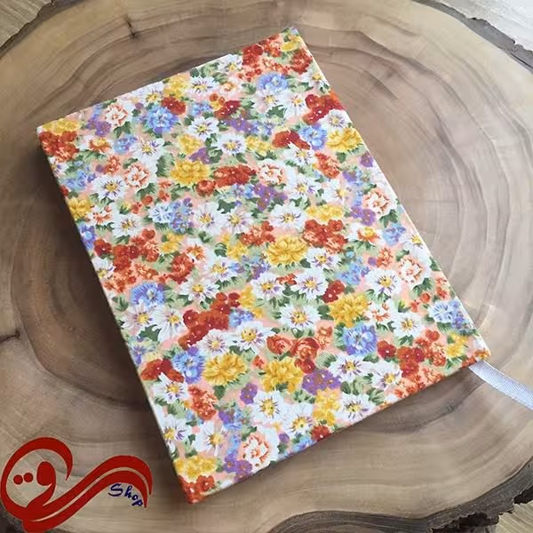 دفتر پارچه ای طرح جیبی ساده گلدار پاییزی Fabric Handmade Notebook