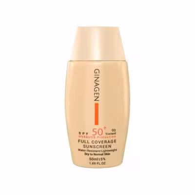 کرم ضد آفتاب SPF 50 ژیناژن شماره 03 مناسب پوست خشک و نرمال حجم 50 میلی لیتر