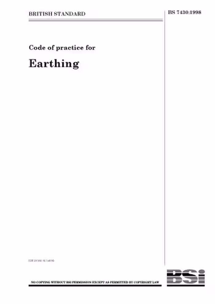 خرید و دانلود نسخه کامل کتاب BS 7430:1998 Code of Practice for Earthing