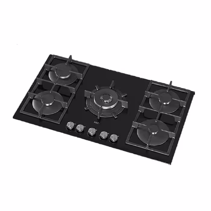 اجاق گاز 5 شعله شیشه مشکی میکس پلاس G-514-HE