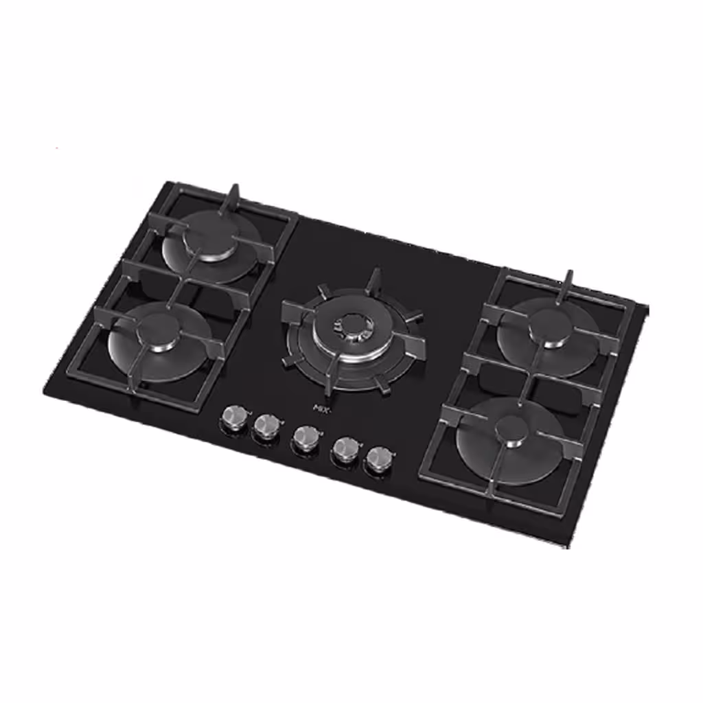 اجاق گاز 5 شعله شیشه مشکی میکس پلاس G-514-HE