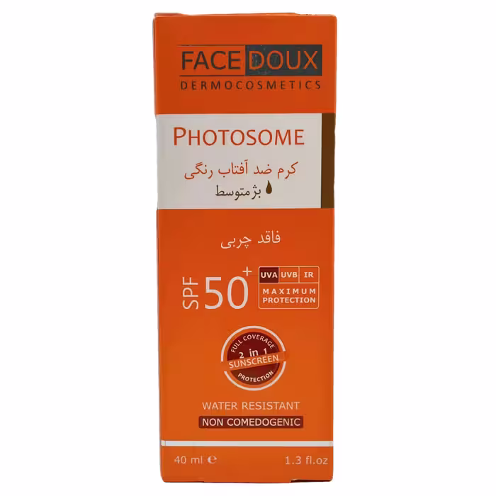 کرم ضد آفتاب رنگی SPF 50فاقد چربی فیس دوکس بژ متوسط