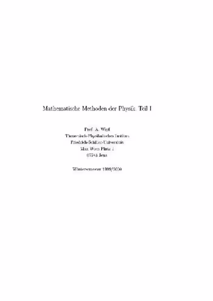 خرید و دانلود نسخه کامل کتاب Mathematische Methoden der Physik (Skriptum)
