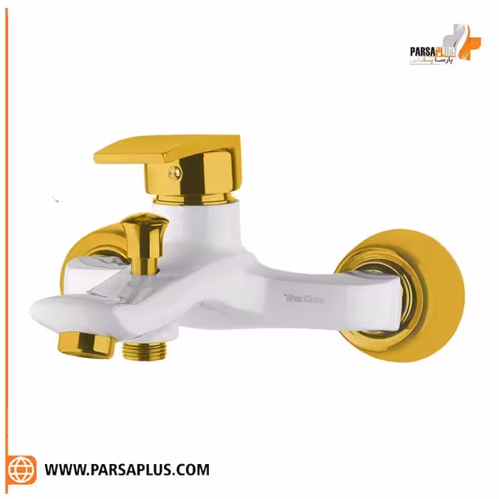 شیر حمام دوان مدل تریفا سفید طلایی