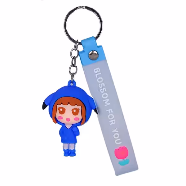 جاکلیدی سیلیکونی طرح دختر آبی پوش