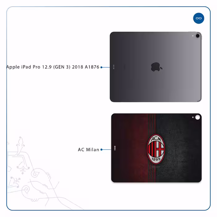 برچسب پوششی ماهوت مدل AC-Milan مناسب برای تبلت اپل iPad Pro 12.9 (GEN 3) 2018 A1876