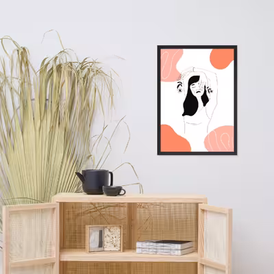 تابلو مدل دکوراتیو مینیمال طرح دخترانه کد 2712