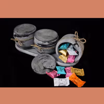 بانکه مدل سنگی کد 990 مجموعه 3 عددی به همراه سینی