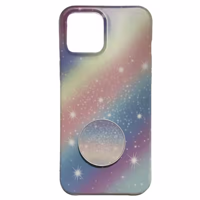 کاور طرح ستاره دار مدل COLOR88 مناسب برای گوشی موبایل اپل IPHONE12 PRO MAX به همراه پاپ سوکت