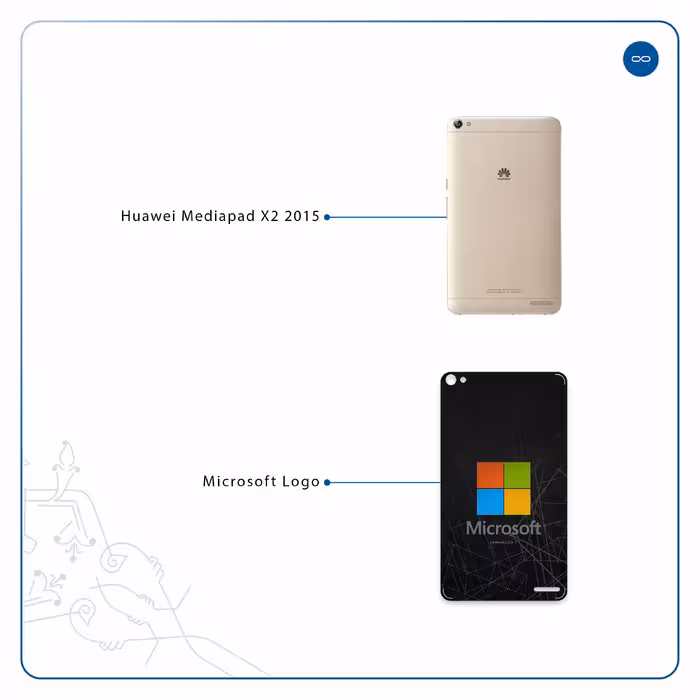 برچسب پوششی ماهوت مدل Microsoft-Logo مناسب برای تبلت هوآوی Mediapad X2 2015