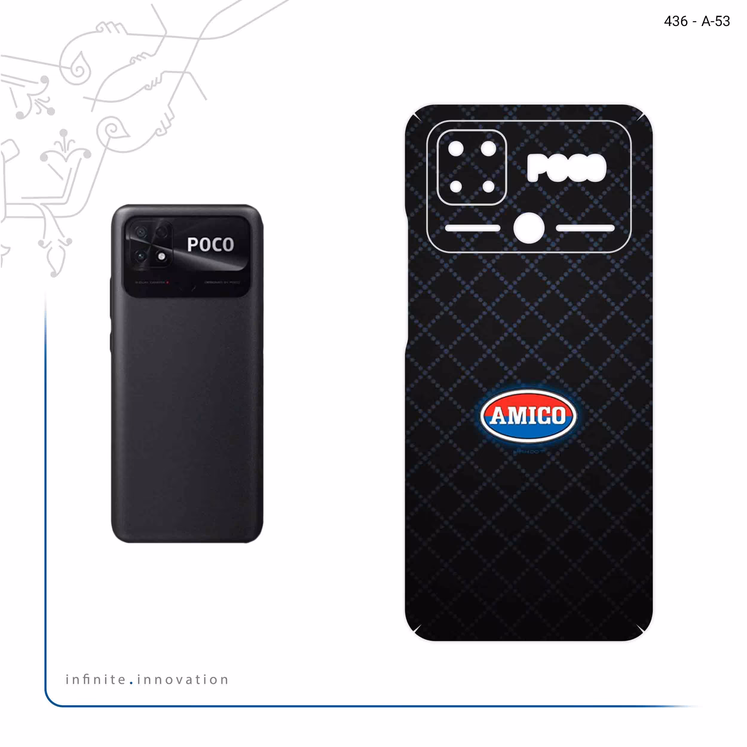 برچسب پوششی ماهوت مدل AMICO مناسب برای گوشی موبایل شیائومی Poco C40