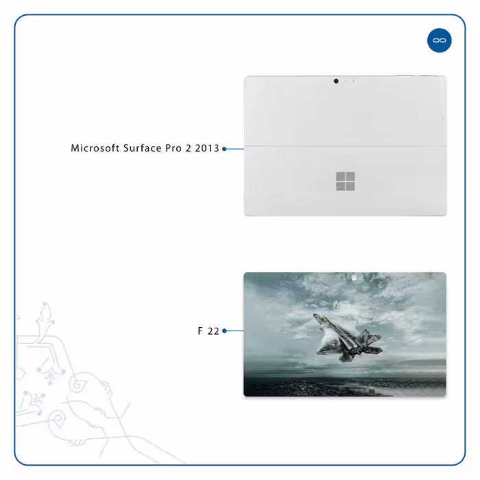 برچسب پوششی ماهوت مدل F-22 Raptor مناسب برای تبلت مایکروسافت Surface Pro 2 2013